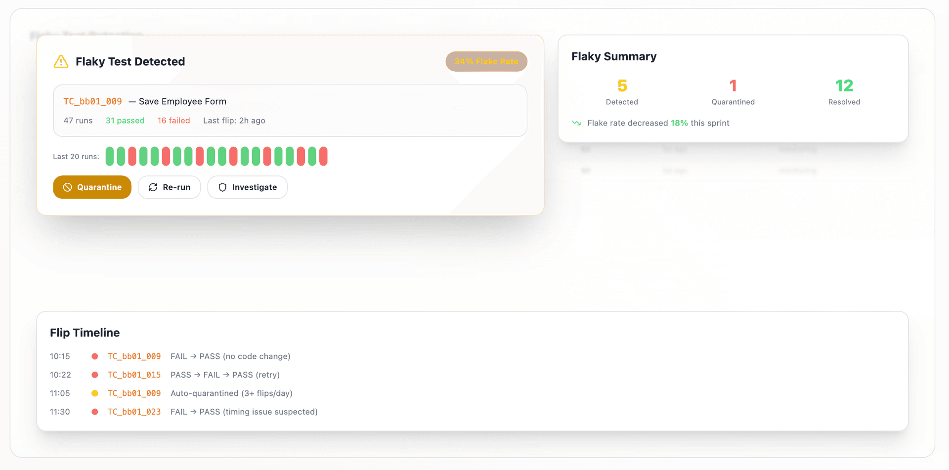 Spot and eliminate flaky tests before they erode confidence