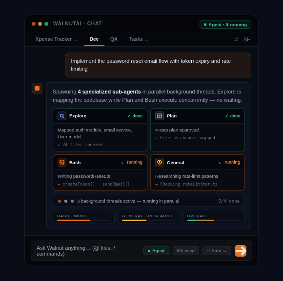 Spawn specialized sub-agents for different parts of a task