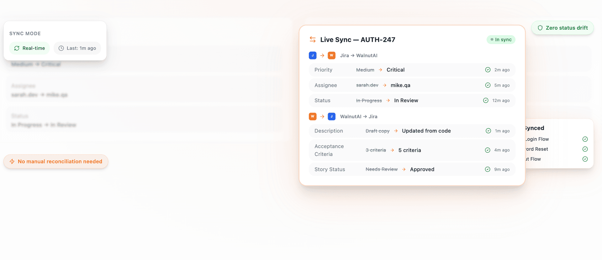 Bidirectional sync keeps both systems aligned automatically