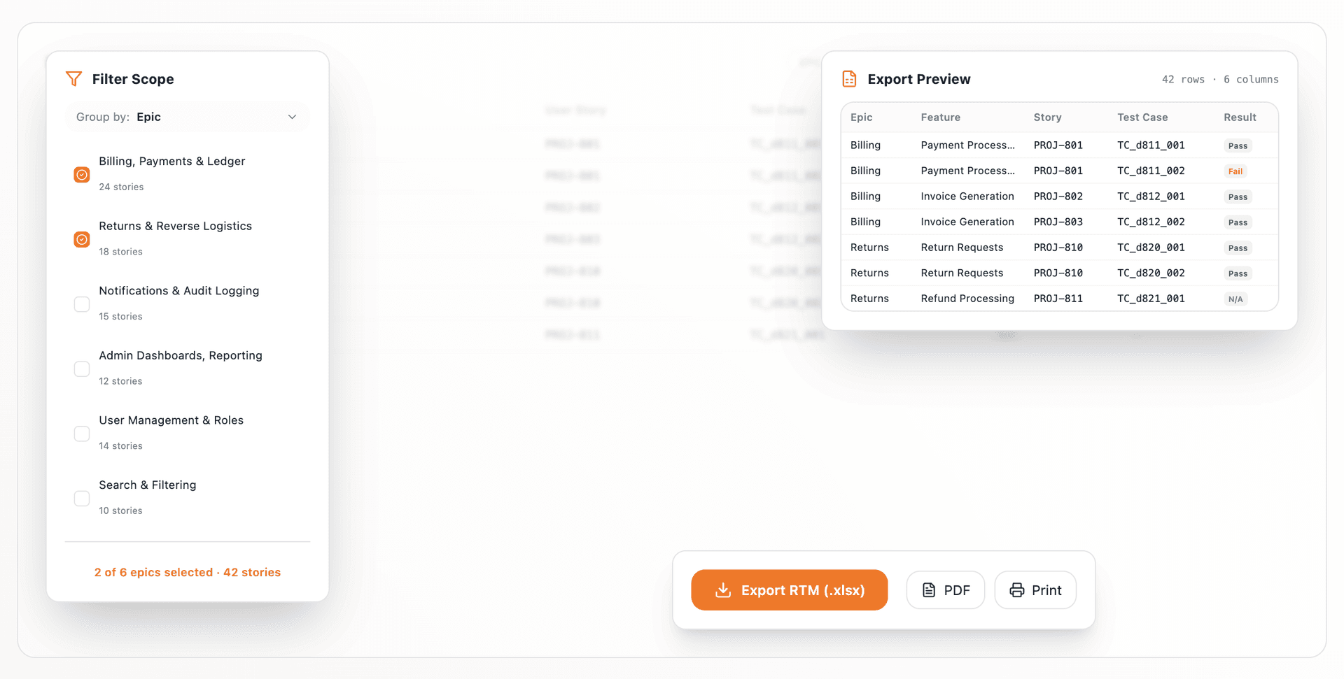 Export to Excel for compliance audits in one click